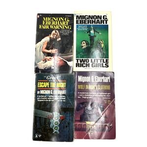 4 Mignon G Eberhart PB 1970s Two Little Rich Girls Fair Warning + Vintage Lot